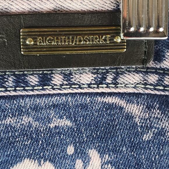 8IGHTH Dstrkt Jeans Men 36X32 Tie Dye Moto Stretch Skinny With Zippers Blue Pink - Picture 8 of 11